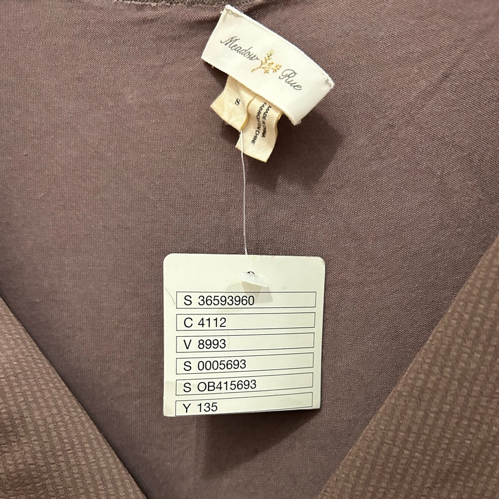 Brown Ruffle-Front Women's Top - Picture 2 of 4